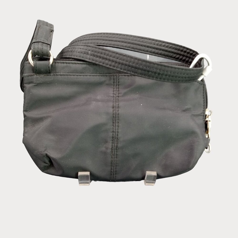 Travelon Crossbody Bag Black Nylon Adjustable Strap Compartments Secure Zipper - Picture 5 of 12